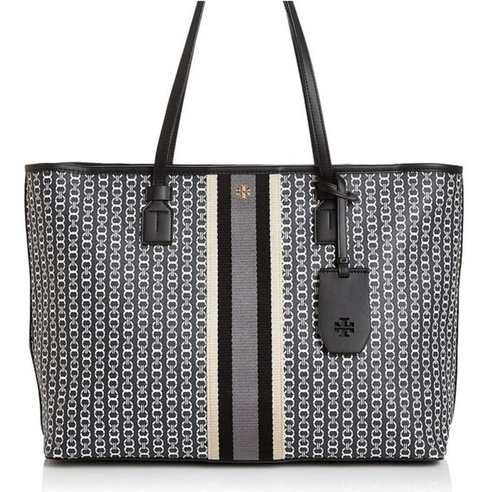 TORY BURCH Black + White Gemini Link Tote
